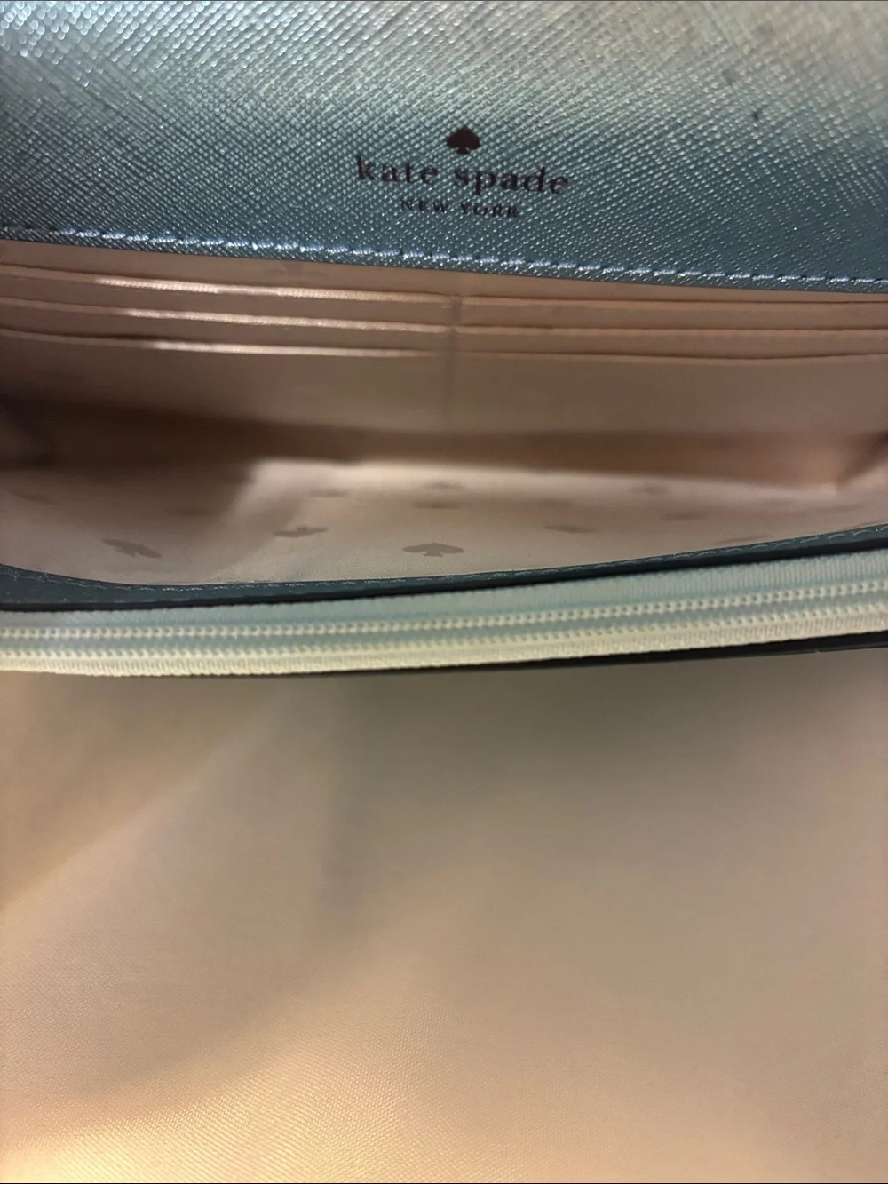 NWT Kate Spade Tinsel Flap Crossbody in Frosty Sky Blue – Incl Factory Packing!